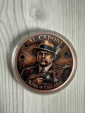 5 oz .999 Fine Copper Round Al Capone King of Chicago UV PRINITED picture