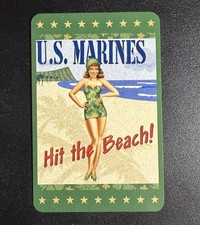 VTG U.S. Marines Pinup Single Swap Playing Card picture