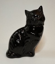 Vintage AVON Glass Black Cat Perfume Bottle (Partially Filled) picture
