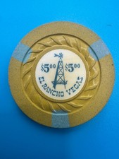 El Rancho Las Vegas, Nev. $5.00 Casino Chip - Las Vegas Nevada 1954 square edge picture