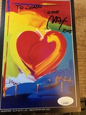 Peter Max Signed Autographed  4 X 6   Card JSA Certified Artist Pop Art RIP picture