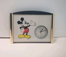 Vintage Seiko Mickey Mouse Desk Shelf Mantle Clock Japan Disneyana Works picture