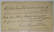 Rare Robert Burns Wilson Signed Original Poem – Handwritten Inscription (1900) picture