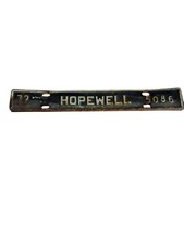 Antique 1972 Hopewell Virginia City License Metal Plate Tag picture