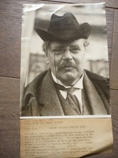 RARE 1921 PHOTO OF GILBERT K. CHESTERTON picture