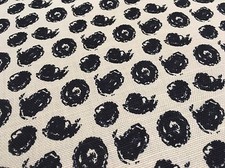 Schumacher Studio Bon Circle Dot Handprint Fabric- Tilly / Midnight 2.10 yds picture