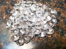 200- 14MM AAA 2 HOLE CUT LEADED CRYSTAL CLEAR OCTAGON GLASS BEADS CHANDELIER picture
