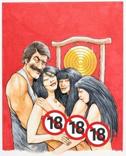 Don Lomax - Rare Original Painted Art Asian Dick Comic picture