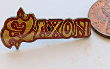 Vintage Saxon Heavy Metal Music Hat/Lapel Pin Badge picture