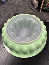 Vtg Tupperware 3 Pc Mint Green Jello Gelatin Mold W/Lids 1201-9,1203-4(W),1202-3 picture