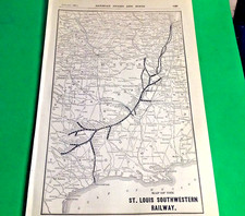 Rare 1903 Railroad Map Of The St Louis Southwestern Railway Routes & Connections picture