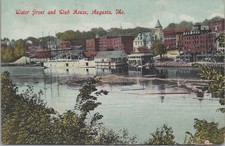 Waterfront Club House Augusta Maine ME Steamboat Metropolitan News 1909 Postcard picture