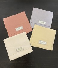 Irish Linen Napkins Hand Tea Towels (4) Yellow Blue Pink Ivory Hemstitched VNTG picture