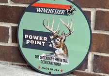 Winchester Ammunition Hunting Gun Vintage Style Round Metal Sign Deere picture