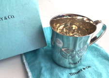 Tiffany & Co. Sterling Silver ABC Blocks Baby Cup Mug No Monogram Box Pouch 94g picture