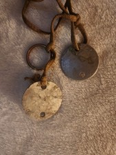 WWI U.S. Army Air Service Sgt Bill W Hanson Dog Tags Pair Original Cord Ring picture