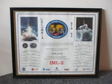 NASA SPACE SHUTTLE COLUMBIA STS-65 IML-2 FLOWN FLAG CERTIFICATE - ESA+NASDA+++ picture