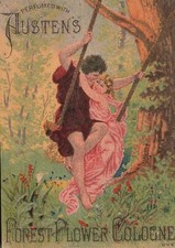 1880-90s Man & Woman in Arms on Swing Perfumed w/ Austen's Forest Flower Cologne picture