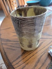 vintage gonder pottery twisted bark design coffee mug excellent condition  picture