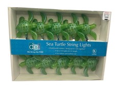 Vintage BRONNER’S Sea Turtle String Lights Green Set Of 10 Lights Nautical NOS picture