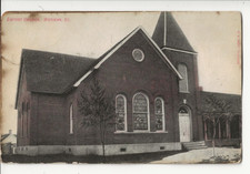 OLD HICKMAN KENTUCKY BAPTIST CHURCH SCENE - FULTON COUNTY KY - STAINED GLASS picture