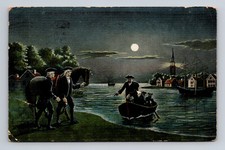 Midnight Ride of Paul Revere Grant Wood Postcard 1907 Capt John Smith Stamp picture