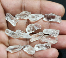 AAA+ Wonderful Crystal Quartz Raw 13 Pcs Lot Size 16-20 MM Rough Loose Gemstone picture