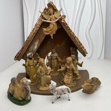 Vintage Nativity Set With Manger 10 Pieces Made in Italy picture