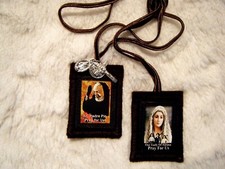 Padre Pio Fatima Brown Scapular 100%Wool picture