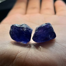 2 Pcs Natural Iolite Rough Nuggets, 33 Ct, Blue Violet Raw Iolite Gem Crystal picture
