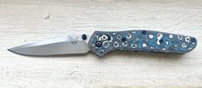 Benchmade 943 OSBORNE, RARE 💎  1/1  GORGEOUS Blue Rect. CF + TITANIUM CLASS picture