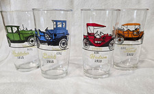 Vintage Car Drinking Glasses Set 1908-1915 Ford Buick Chevrolet Hudson Studebake picture