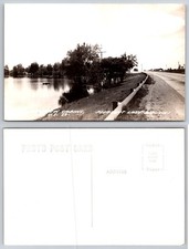 Pleasant Lake Indiana RPPC Lakeview Cabins US 27 Roadside Real Photo Postcard picture