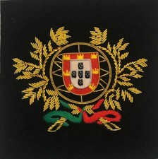PORTUGAL COAT OF ARMS POCKET SIZE BULLION BADGE NEW HAND EMBROIDERED - CP MADE picture