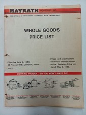 1984 Mayrath Industries Inc Whole Goods Price List DEALER SALES CATALOG BROCHURE picture