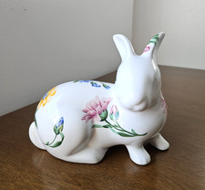 Vtge Spring Rabbit Sintra Designed by Tiffany & Co White Floral Porcelain AS IS picture