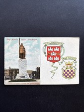 Antique King Alfred’s Statue Winchester Postcard City Coat of Arms Heraldic picture