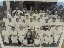 Antique Black & White Photograph Old South Indian Victory People Wearing Dhothi picture