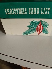 Vintage Bolind Inc Christmas Card List Metal Box. Mid-century Holiday Storage  picture