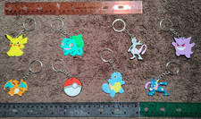 POKEMON RUBBER KEYCHAIN keyring key ring chain pin pins flexible plastic set lot picture