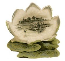 1880s-90s Die-Cut Water Lily Pad Lake Scene Bird's Hood's Sarsaparilla picture