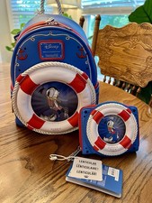 Loungefly Donald Duck 90th Anniversary Lenticular Mini Backpack/Wallet COMBO picture