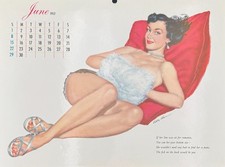 Eddie Chan June 1952 Esquire Pin Up Calendar Original Vintage 8x11 picture