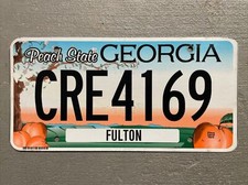 GEORGIA LICENSE PLATE PEACH STATE 🍑 RANDOM LETTERS/NUMBERS/COUNTIES NICE  SALE picture