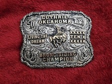 Bronc Riding☆2003☆RODEO CHAMPION TROPHY BUCKLE☆X~TREME☆Guthrie Oklahoma☆RARE☆778 picture