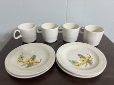 Vintage Flower Coffee Mug And Dish Set Of 4 picture