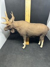 CRAIG YENKE - Large Bull Moose - Primitive Cotton/Paper Mache Folk Art Figurine picture
