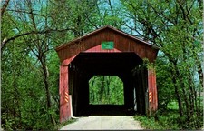 Putnam County Indiana Craple Covered Bridge Croys Creek Vintage Postcard A23 picture