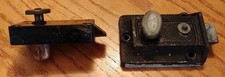Pair of Antique/Vintage Iron & Steel No Name Night Latches NO KEEPERS READ picture