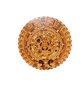 Replica of the Aztec Calendar Stone or Aztec Wood Calendar  24 1/2